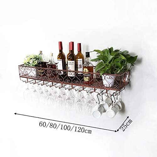 Metal Wine Rack with Glass Holder for Wall Mount