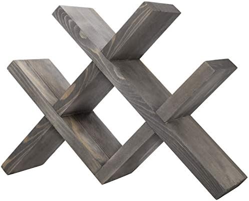 MyGift 4-Bottle Rustic Brown Wood Wine Rack