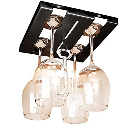 Adjustable Wine Glass Rack - Stainless Steel 3 Rows 2 Slots Black