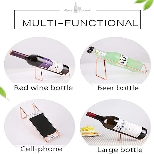 OWKAY Simple Z Shaped Wine Rack Rose Gold