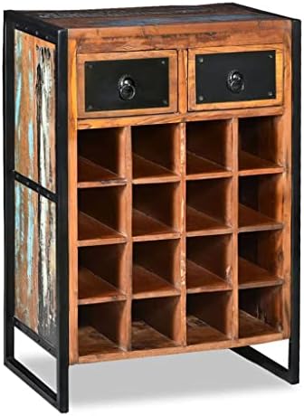 Loibinfen 16-Bottle Wine Rack with 2 Drawers and Steel Frame