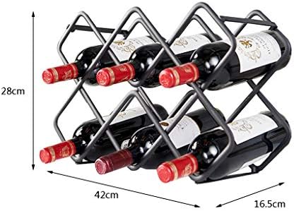 DYPA-AF12 8-Bottle Metal Wine Rack Free Standing Black