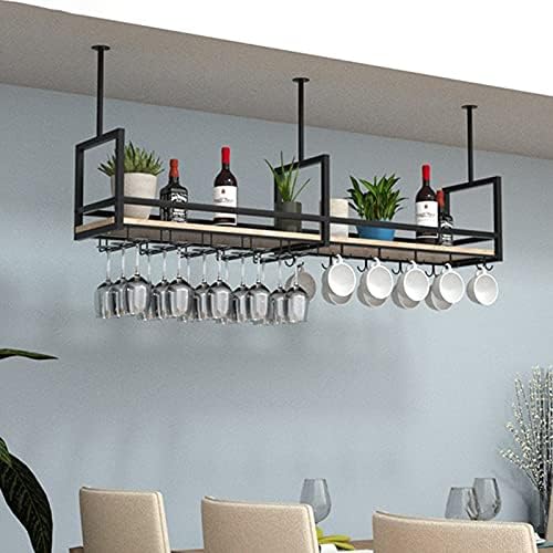 SENNIAN Wall-Mounted Wine Rack with Trough and Hooks
