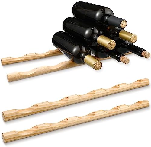 Barydat 4 Pcs Compact Wooden Wine Rack