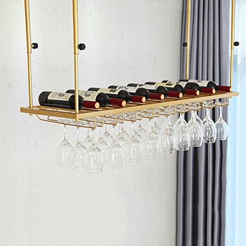 Sturdy Iron Wine Rack with Adjustable Holder and Decorative Shelf