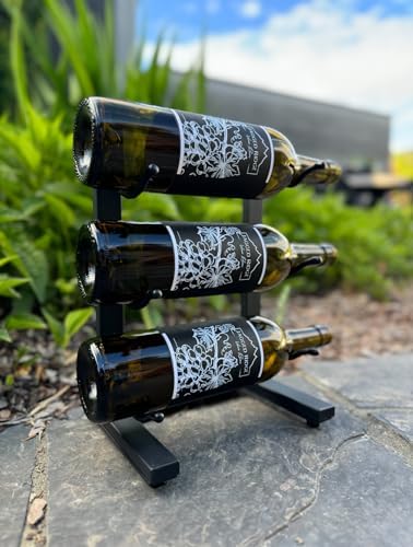 Compact 3-Bottle Wine Rack with Elegant Metal Design