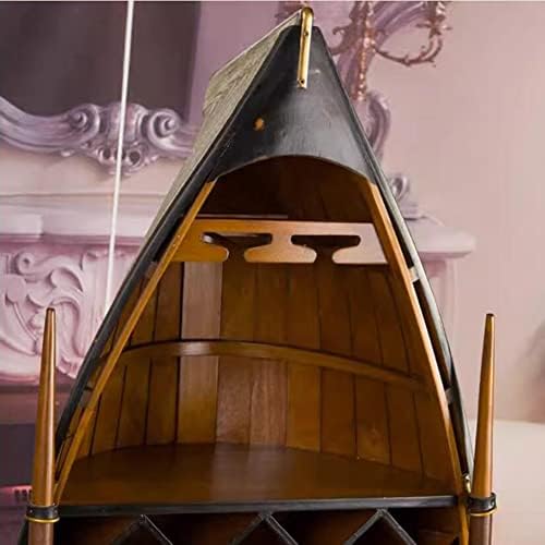 Etlegor Wooden Sailboat Wine Rack for 17 Bottles