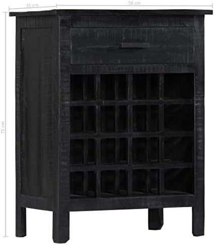 SKM Wine Rack Black 22x138x295 Solid Mango Wood 1