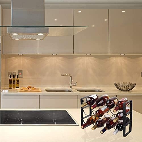 Datoza 3 Tier Stackable Wine Rack 12 Bottles Metal