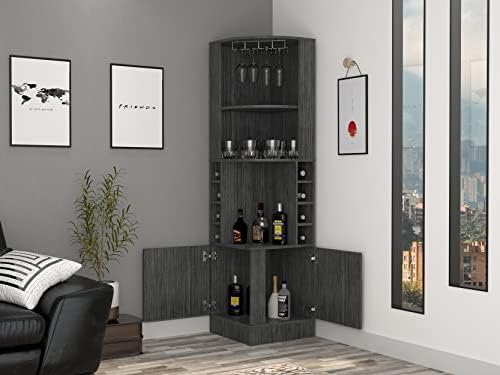 Extra Large Capacity Wine Cabinet with Double Doors and 8 Shelves