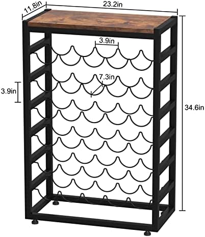 Dripex 30 Bottle Freestanding Wine Rack with Wooden Table Top