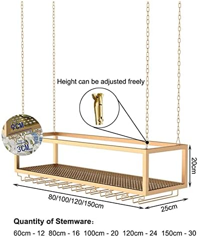 ALDEPO Gold Wine Glass Hanging Rack 100cm 1