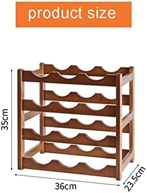 LYRWISHLTD Bamboo Wine Rack 4 Tiers 12 Bottle Sturdy Storage Cabinet Shelf