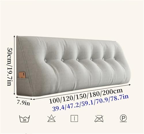 Triangle Wedge Headboard Pillow with Side Pockets - Black 394in