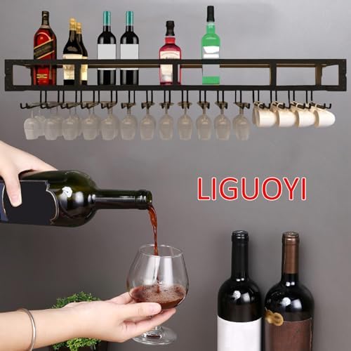 LIGUOYI Wall Mounted Wine Glass Rack with Hanger