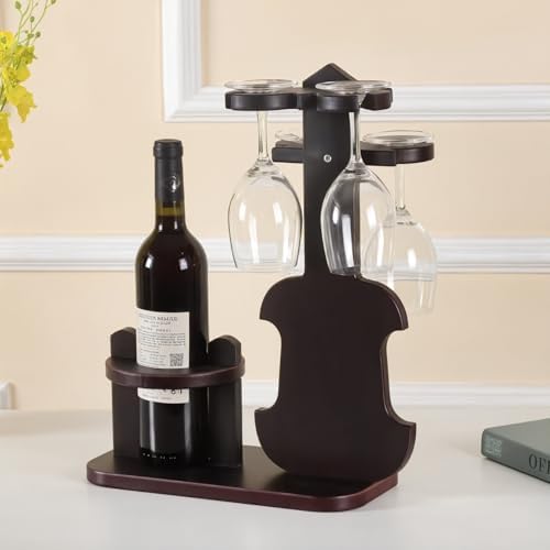 WYZJAZLE Countertop Wine Rack with Violin Design