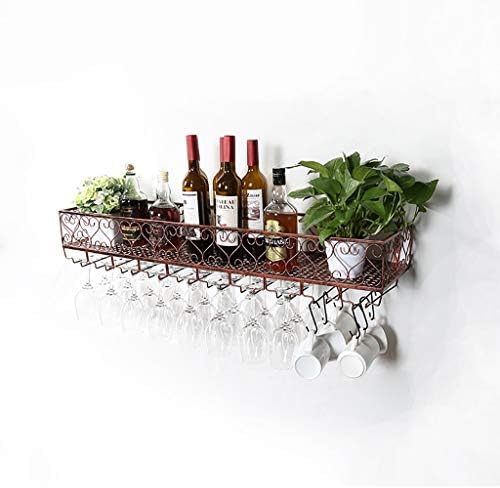 Metal Wine Rack with Glass Holder for Wall Mount