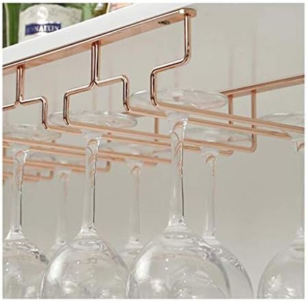 Stainless Steel Wine Glass Hanging Rack with 3 Slots in Gold