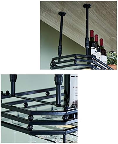 Metal Wine Rack with Glass Holder - Adjustable Upside Down Storage
