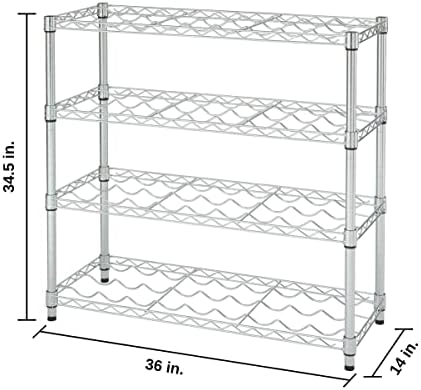 TRINITY 4-Tier Adjustable Wine Rack Freestanding Chrome