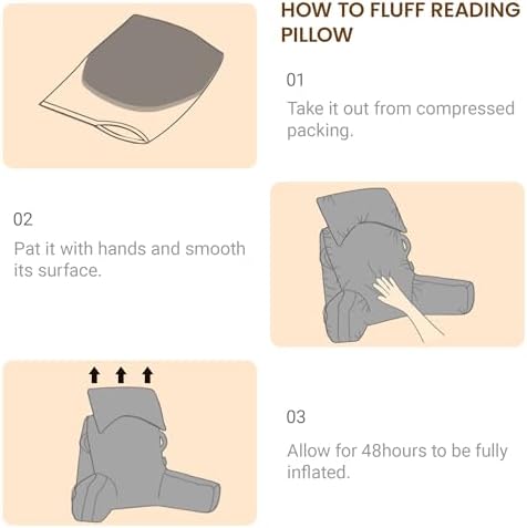 Unisakey Reading Pillow with Headrest and Pockets