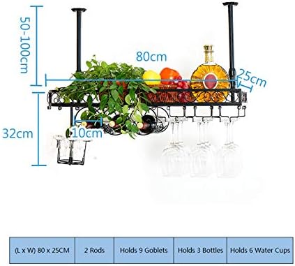 Ceiling Mounted Wine Glass Hanger Organizer Rack