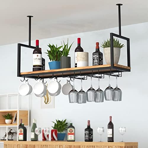 Suuim Ceiling Wine Glass Rack - Heavy Duty Metal Display Stand