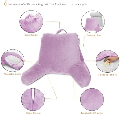 Nestl Reading Pillow with Lap Desk - Lavender 1