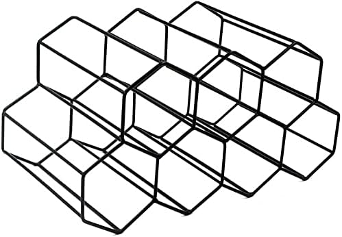 YRHH Geometric Brushed Metal Wine Rack