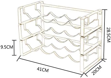 3 Tier 12 Bottles Wine Storage Rack Black Gold