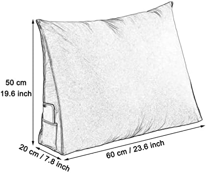 Karnado Wedge Back Cushion with Pockets and Faux PU Leather Cover