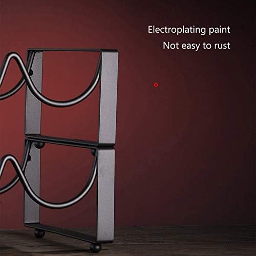 Stackable Metal Wine Rack Set of 2 35x17x11cm Black