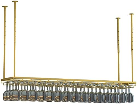 Suuim Adjustable Wine Rack Ceiling Holder Gold