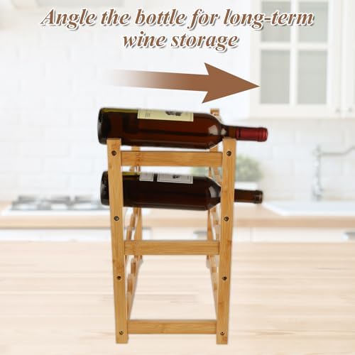 LDXDRU 4 Tier Bamboo Wine Rack for Countertop