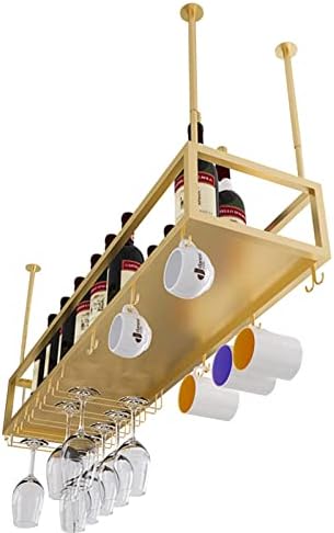 Gold Hanging Wine Glass Holder with Adjustable Arm