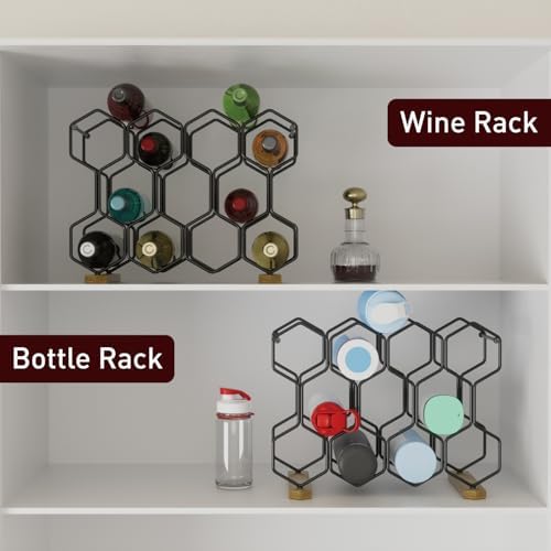 Buruis 14-Bottle Wine Rack with Acacia Base