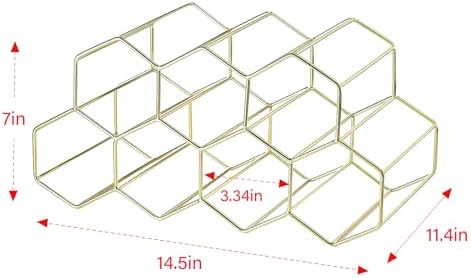 Drincarier 9 Bottle Countertop Wine Rack - Gold Metal 2 Tier