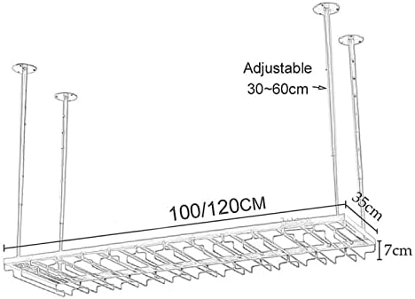 Adjustable Height Wall-Mounted Wine Rack for Kitchen and Bar