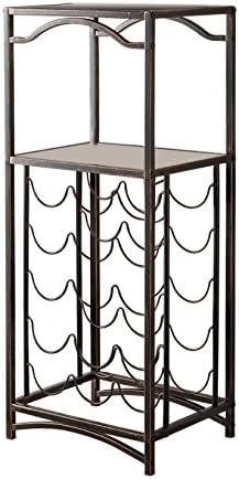 KB Designs - 15 Bottle Metal Wine Rack Stand with 2 Shelves