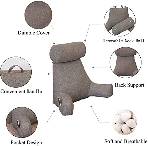 CFMZ Reading Bed Rest Pillows with Armrest and Neck Roll