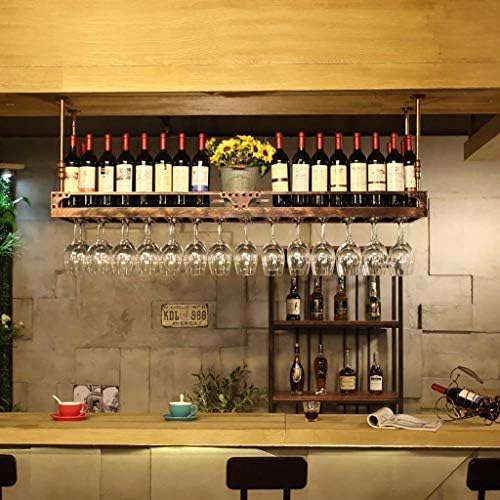 CGF- Wall-Mounted Wine Rack with Upside Down Glass Holders - Bronze Finish