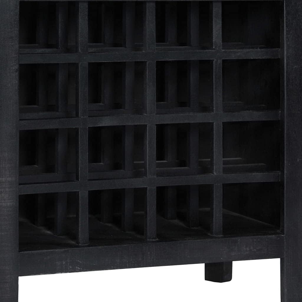 YAFF Black Wine Rack 22x138x295 Solid Mango Wood