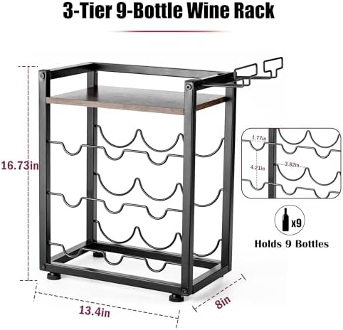 Facka 4-Tier Tabletop Wine Rack for Kitchen and Bar