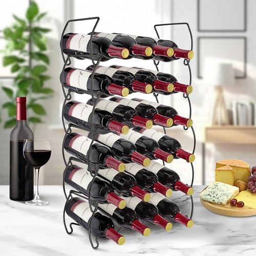 Sorbus 6-Tier Stackable Wine Rack Black 1