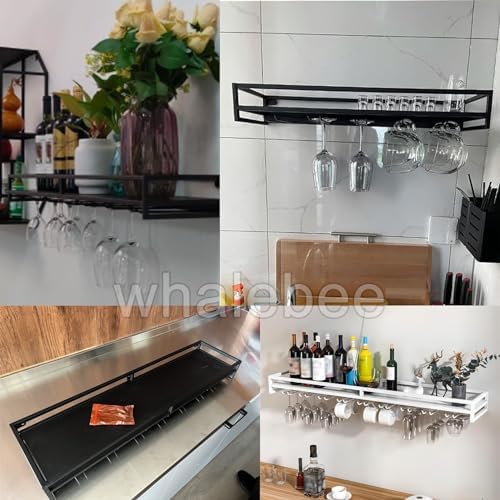 Wine Glass Rack Wall Mounted 5-9 Rows Metal Holder