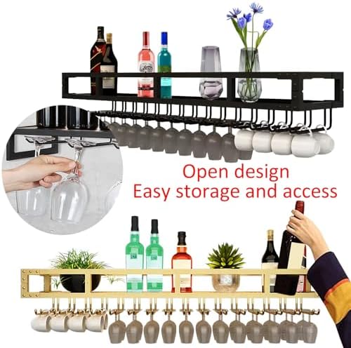 LIGUOYI Wall Mounted Wine Glass Rack with Hanger