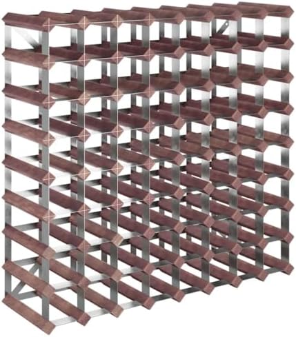 THOYTOUI 72-Bottle Wine Rack Brown Solid Wood Pine