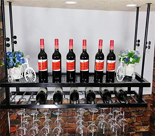 Wrought Iron Wine Rack Wall Shelf with 2 Levels