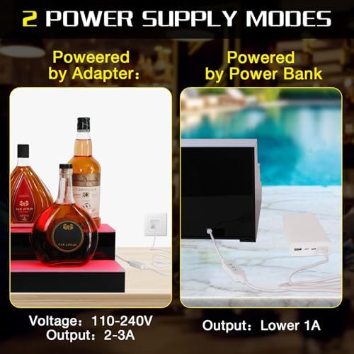 LED Lighted Liquor Bottle Display Shelf with Remote and App Control