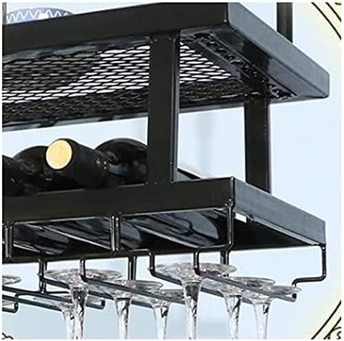Generic Wall-Mounted Wine Rack with Glass Holder Shelf